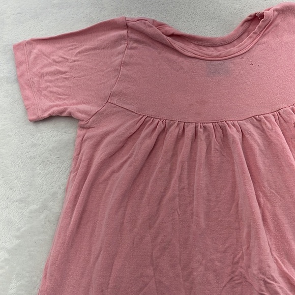 PLAY Kickee Pants 3T Bamboo Pink Ruffle Short Sleeve Swing Dress - Picture 3 of 15